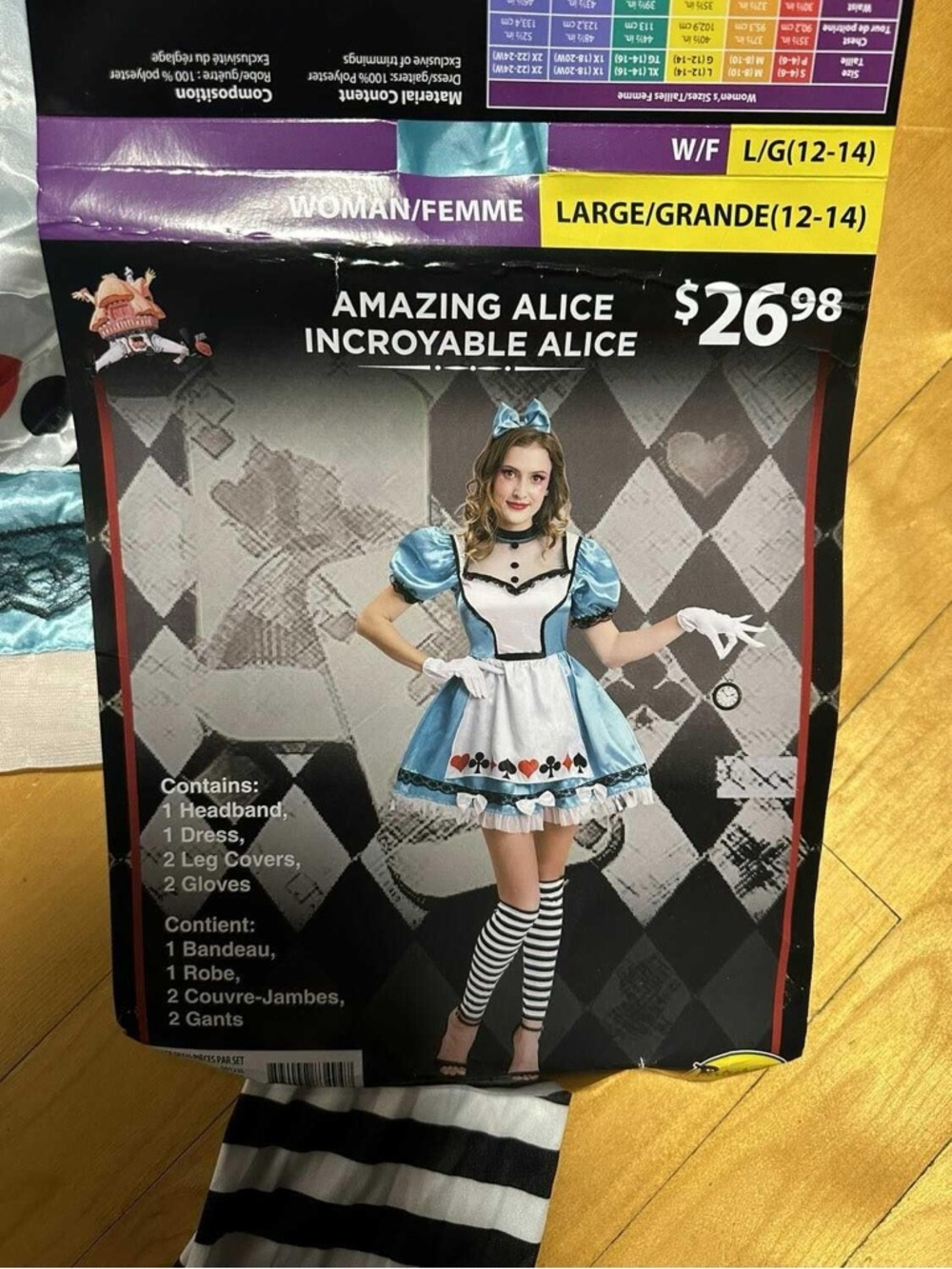 Women/Adult Alice in Wonderland Halloween costume (L)